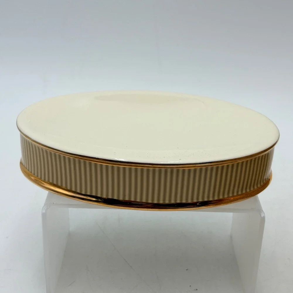 Veratex Fortuny 3pc‎ Bathroom Set Tissue Cover Toothbrush Holder Soap Dish Gold
